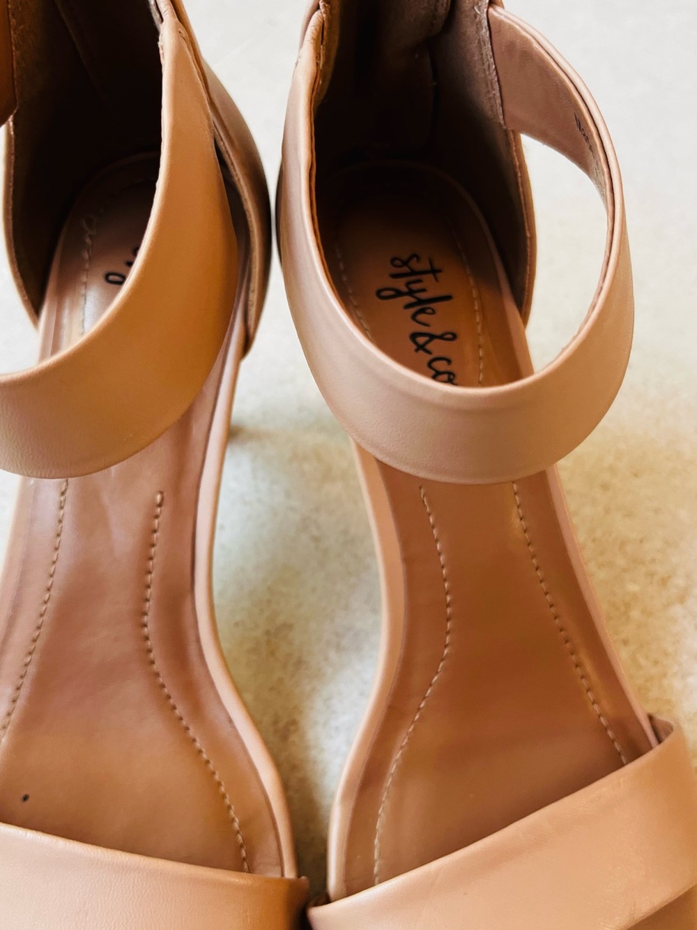 Style & Co. Tan Open-Toe Ankle-Strap Sandals - Picture 4 of 7